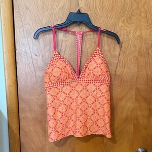 Prana Orange and Pink tankini Top large